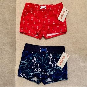 Two NWT Baby Swim Trunks 6-9m